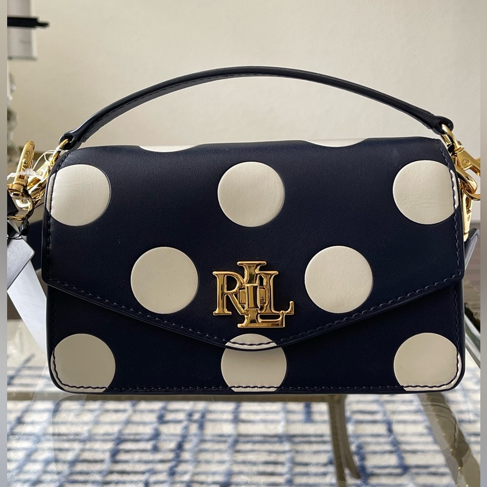 NWT Ralph Lauren Convertible Crossbody Leather Handbag